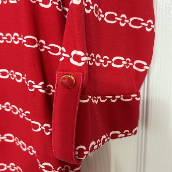 Appleseeds Red and White Chain Detail Shirt - Picture 3 of 4